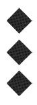 Three black diamond shapes stacked vertically on a white background. Description generated by AI
