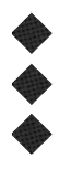 Three black diamond shapes stacked vertically on a white background. Description generated by AI