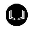 A minimalist white graphic on a black background resembling two open books facing each other with stylized pages. Description generated by AI