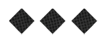Three black diamond shapes arranged horizontally on a white background. Description generated by AI