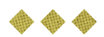 Three black diamond shapes with a subtle grid pattern are evenly spaced on a white background. Description generated by AI