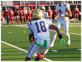 A football player is sliding on the ground. Description generated by AI