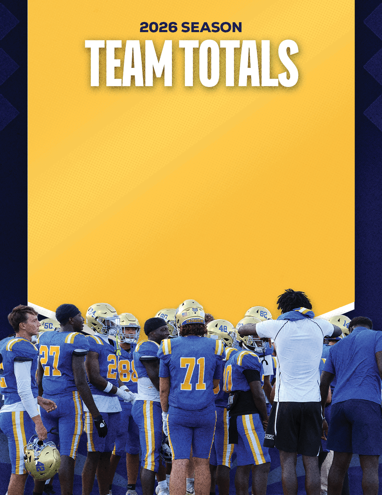 A group of football players standing on a field. Description generated by AI