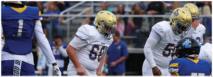 A football player is sliding on the ground. Description generated by AI