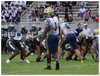 A football player is sliding on the ground. Description generated by AI