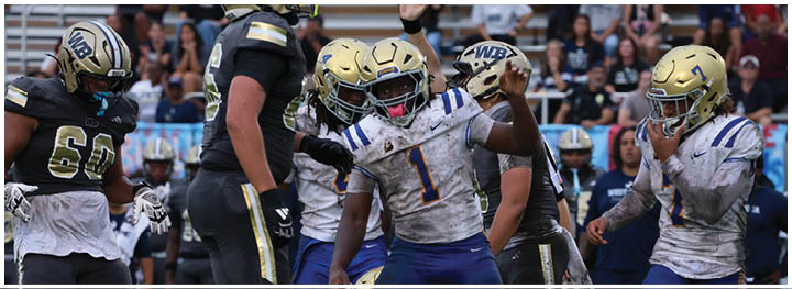 A football player is sliding on the ground. Description generated by AI