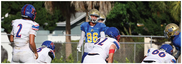 A group of football players on a field. Description generated by AI