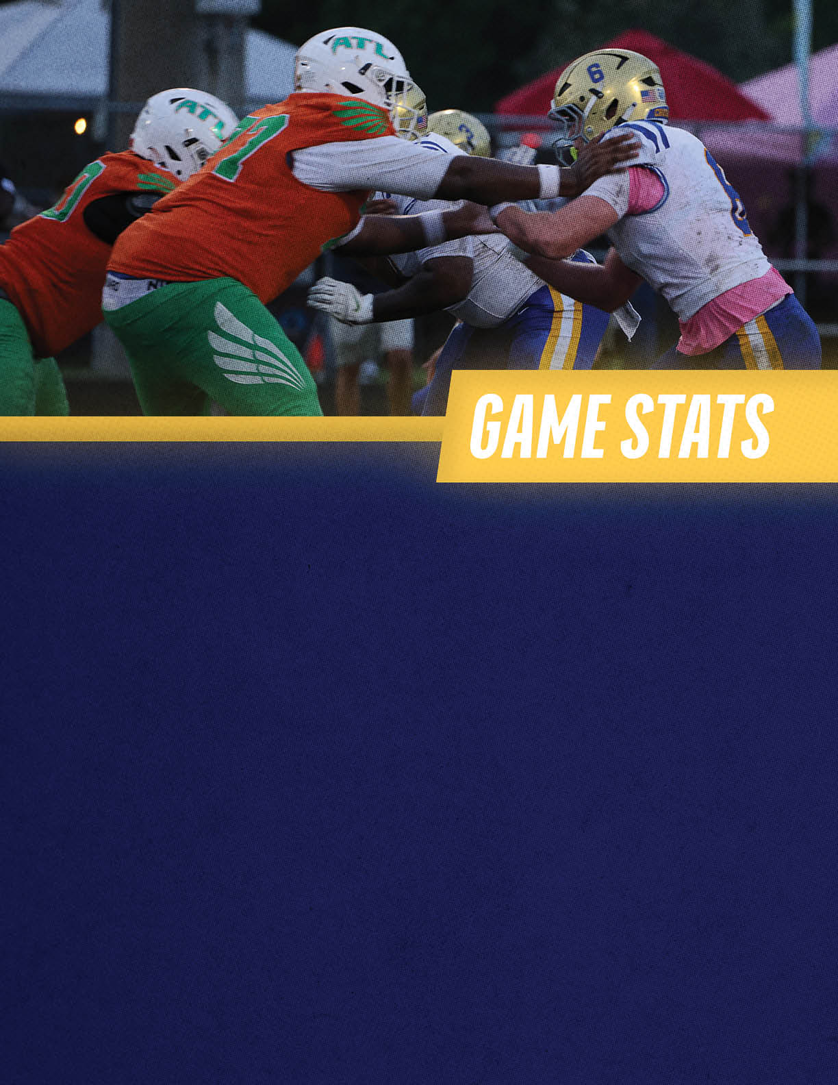 A green sign with the words “Game Stats" written on it. Description generated by AI