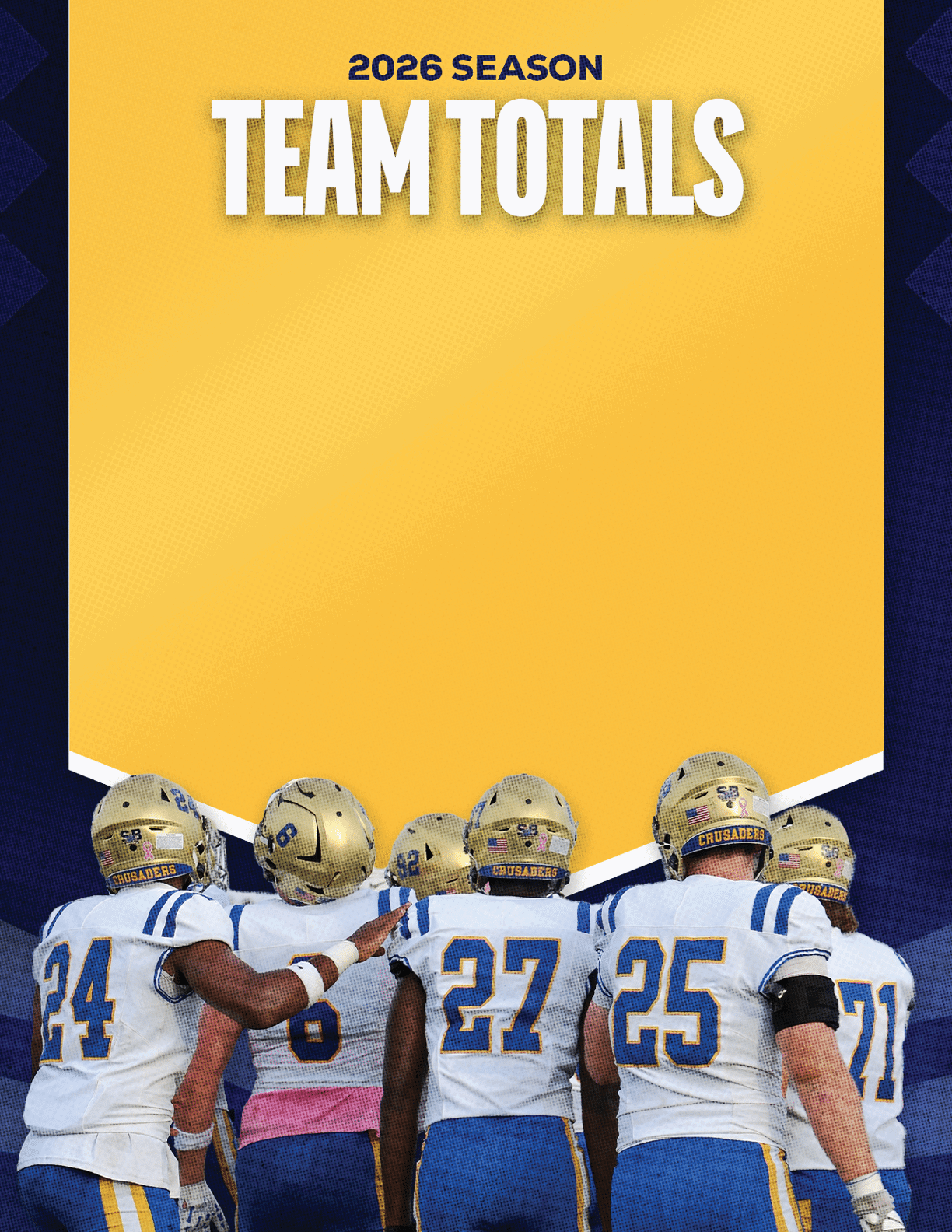 A group of football players standing on a field. Description generated by AI