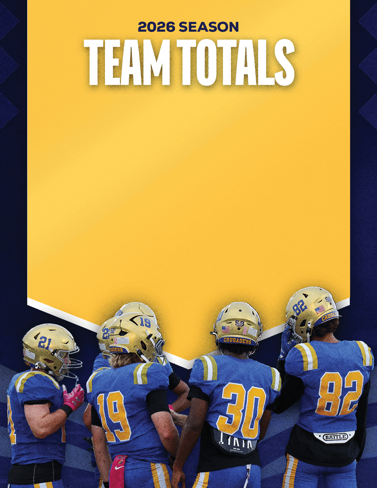 A group of football players standing on a field. Description generated by AI