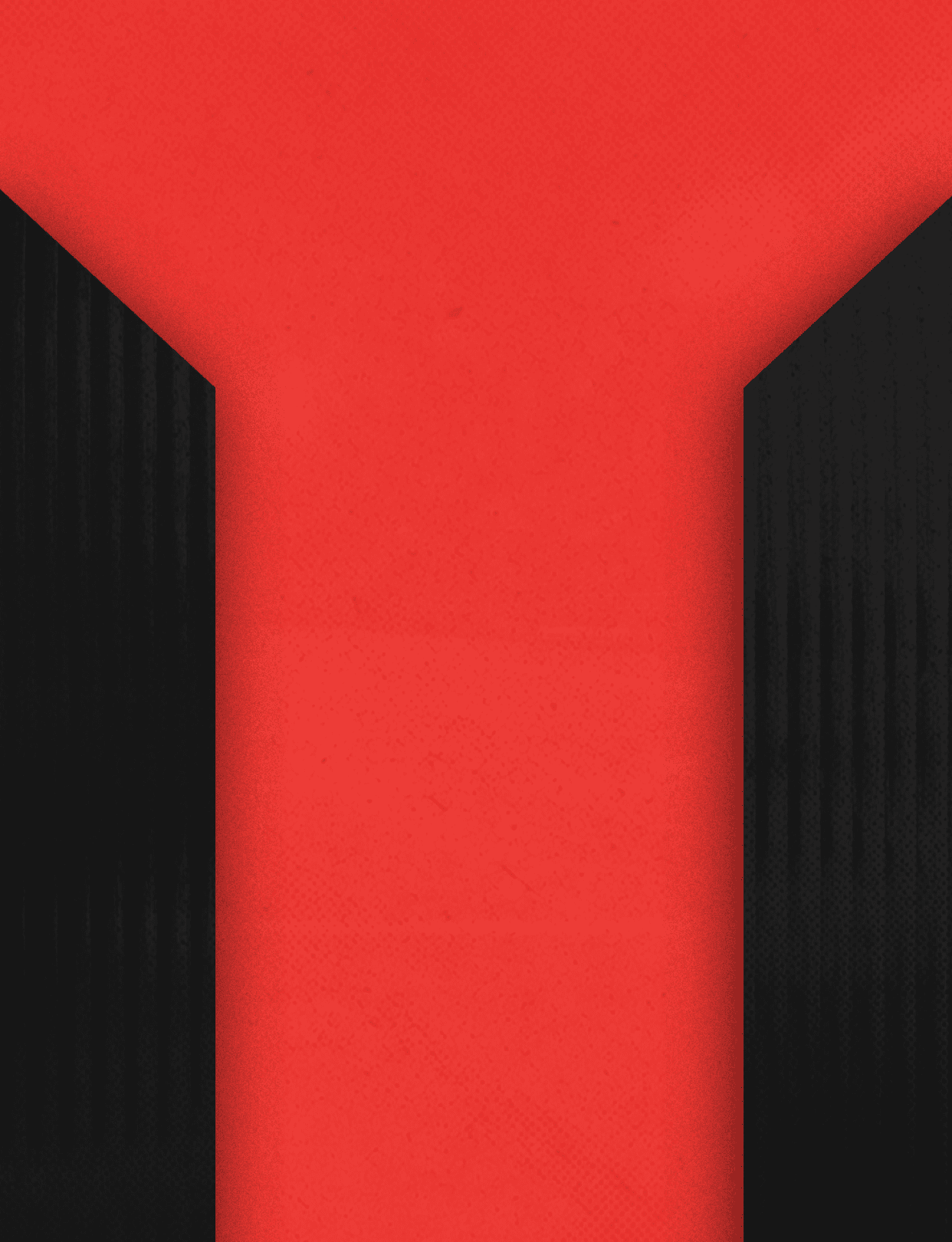 Three black and red buildings. Description generated by AI