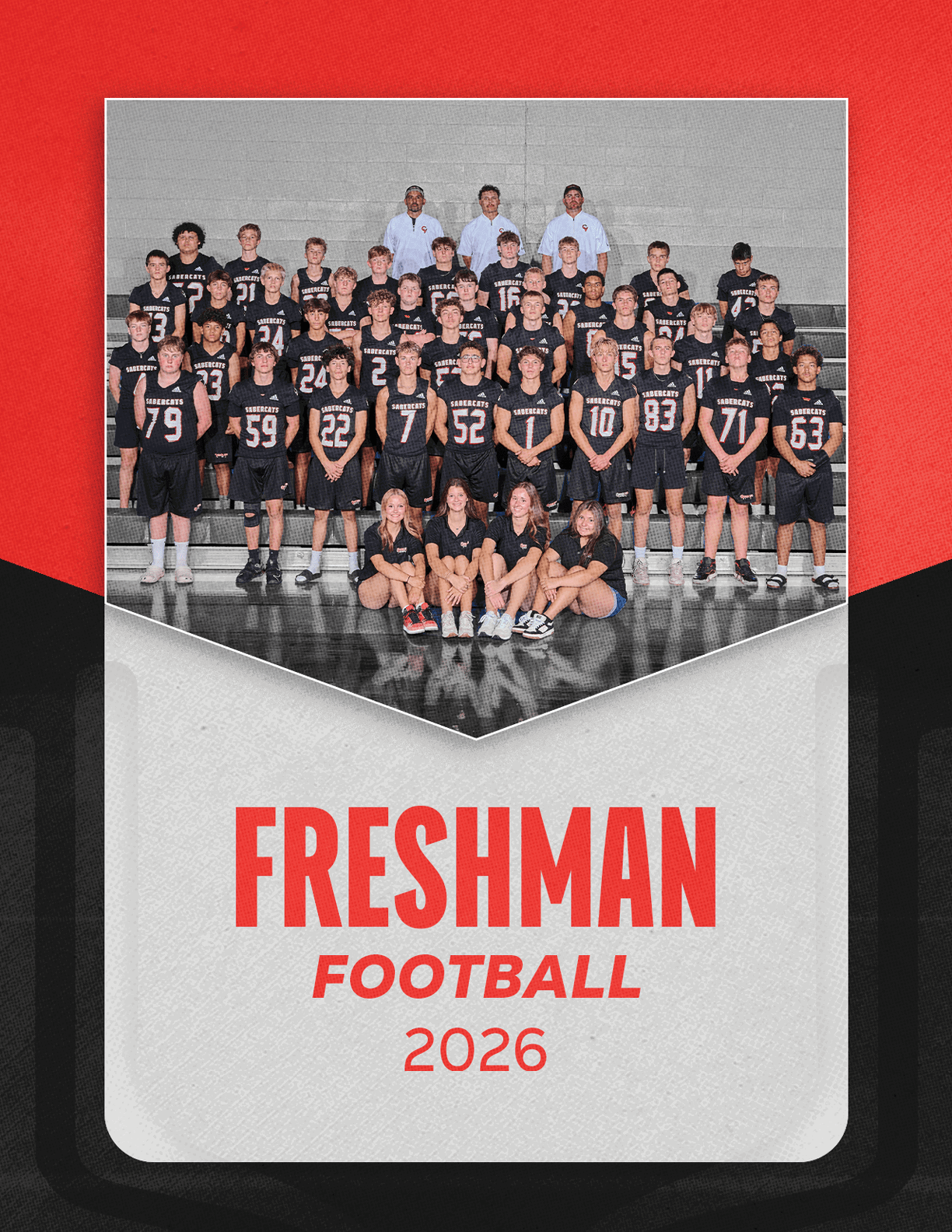 A group of football players sitting on a bench. Description generated by AI