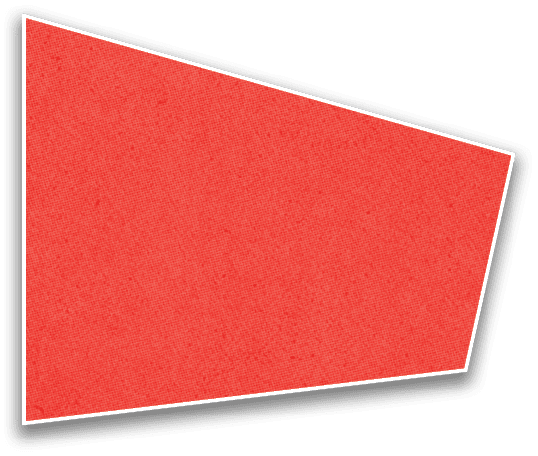 A red irregular quadrilateral shape with a textured fabric-like pattern and a subtle shadow on a white background. Description generated by AI