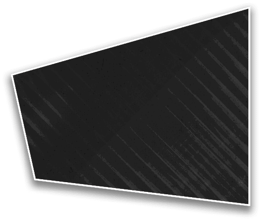 A dark trapezoidal shape with diagonal striped patterns and a subtle shadow on a white background. Description generated by AI