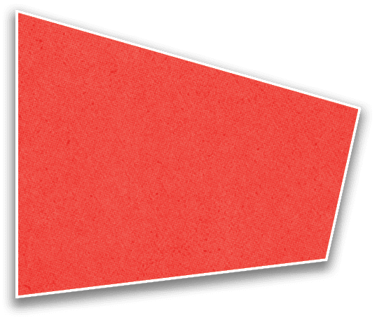 A red irregular quadrilateral shape with a textured fabric-like pattern and a subtle shadow on a white background. Description generated by AI