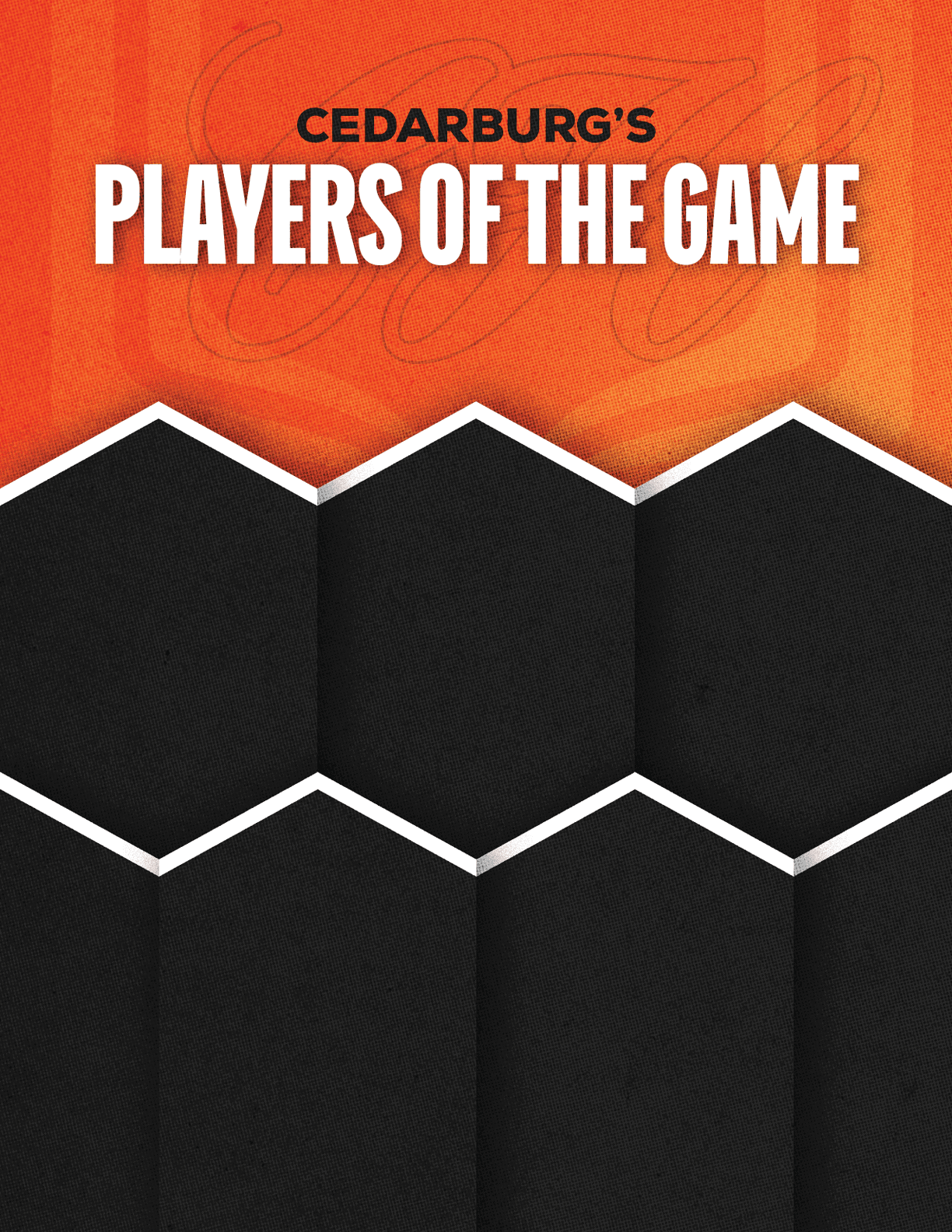 A red and black poster with the words “Sun Prairie East's Players of the Game" written on it. Description generated by AI