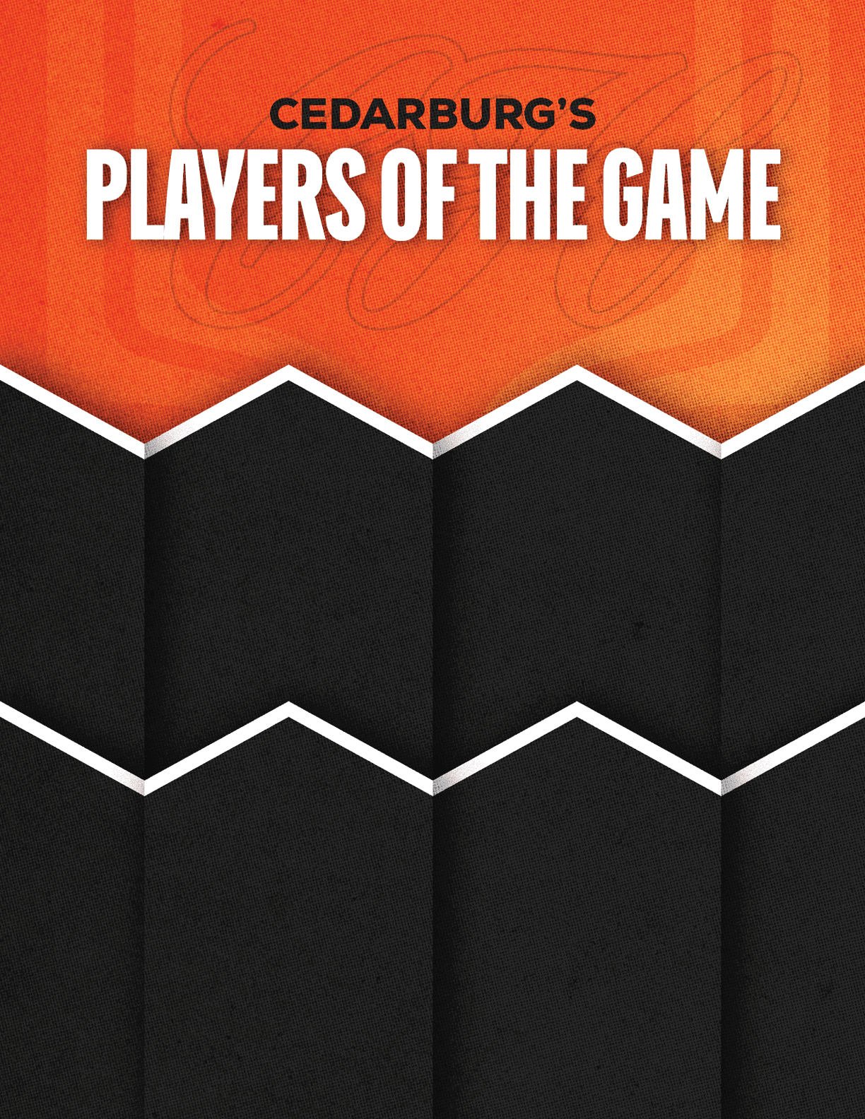 A red and black poster with the words “Sun Prairie East's Players of the Game" written on it. Description generated by AI