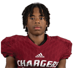Person with short dreadlocks wearing a maroon sports jersey looks directly at the camera against a white background. Description generated by AI