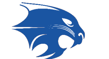A blue and white bull head. Description generated by AI