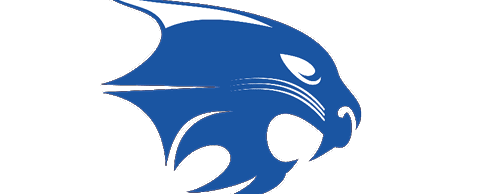 A blue and white bull head. Description generated by AI
