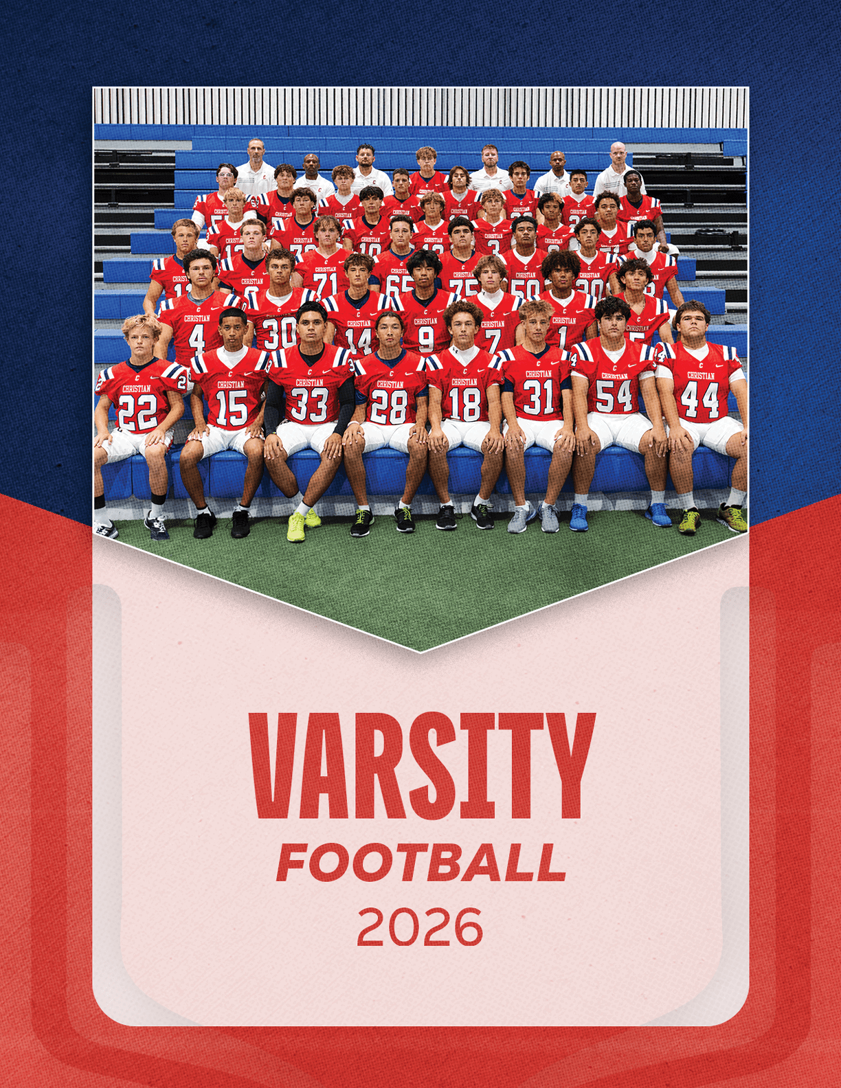 A group of football players sitting on a bench. Description generated by AI