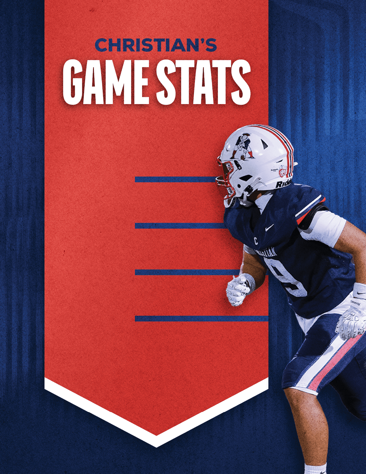 A man wearing a blue and red jersey with the number 52 on it. Description generated by AI