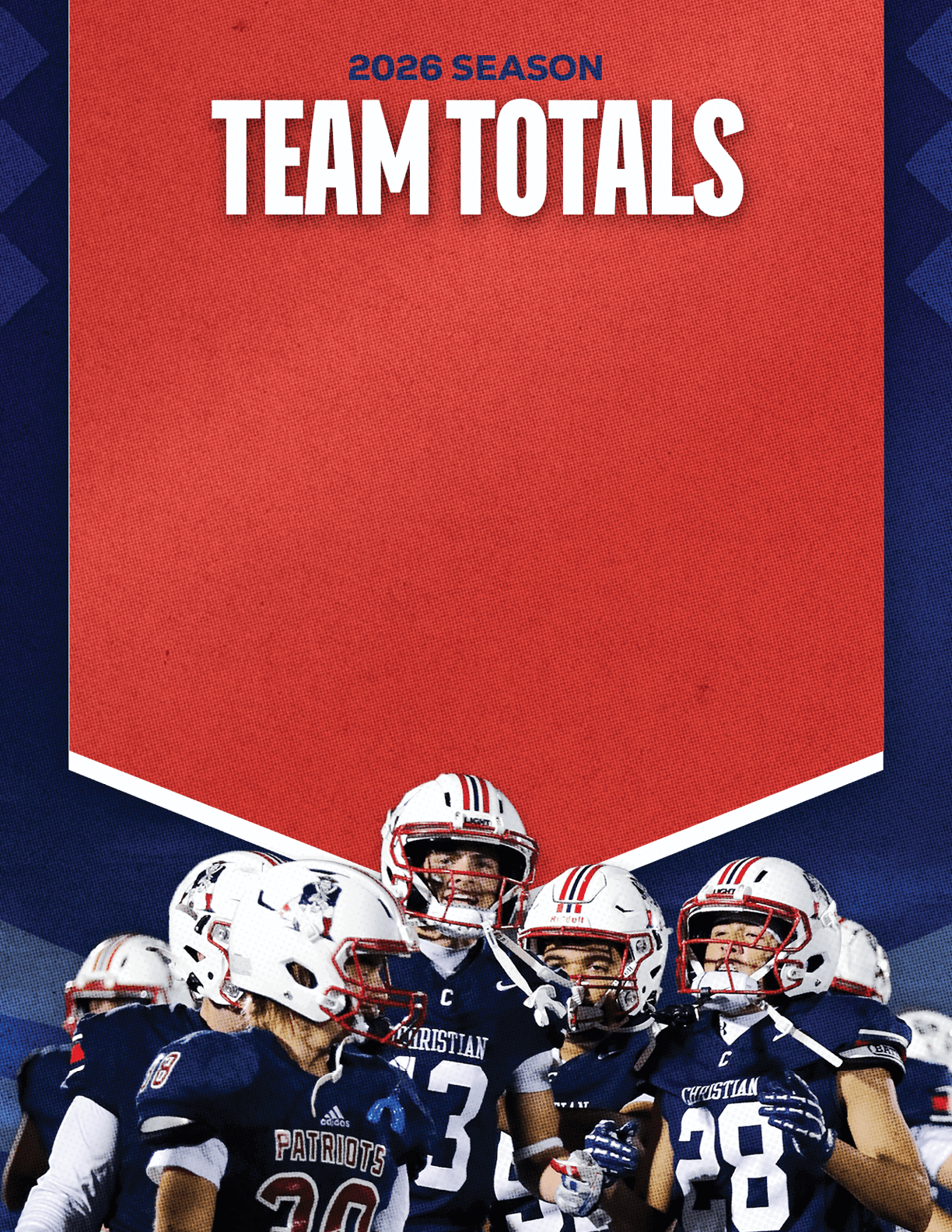 A group of football players standing on the field. Description generated by AI