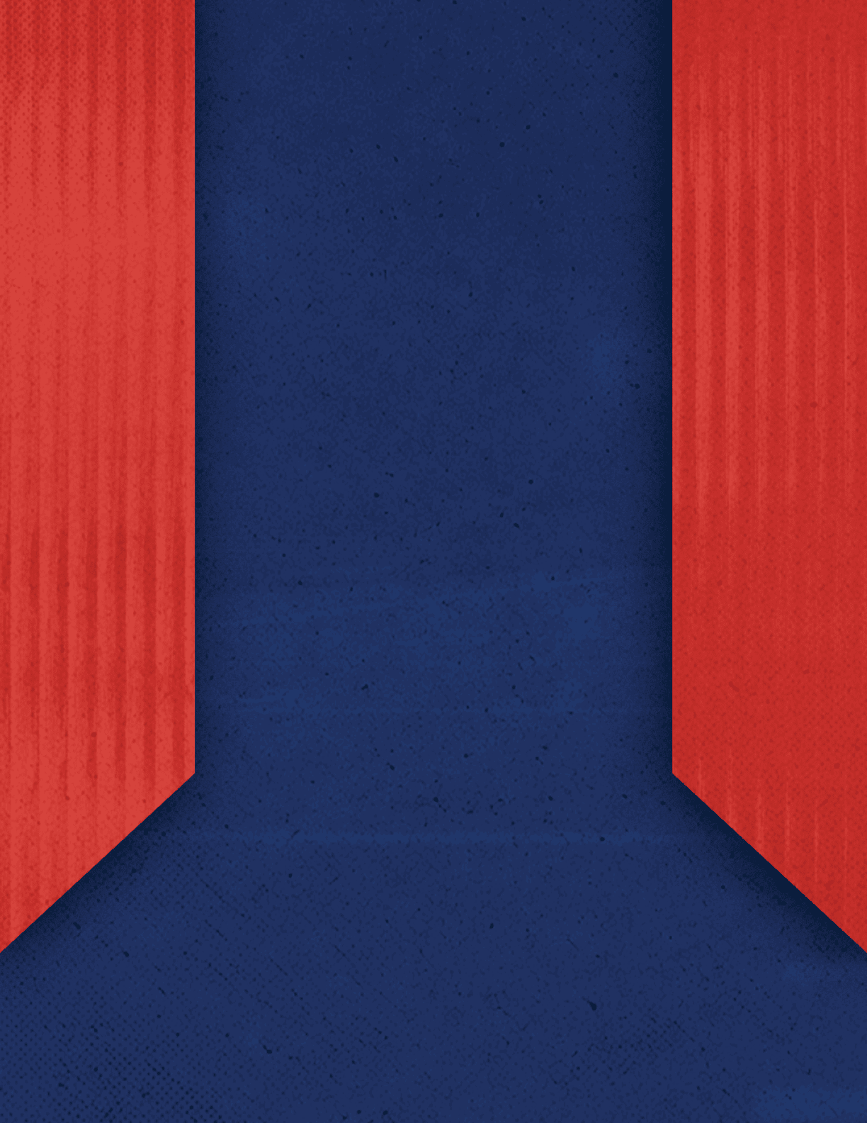 A vertical red ribbon with a pointed end hangs against a textured dark blue background. Description generated by AI