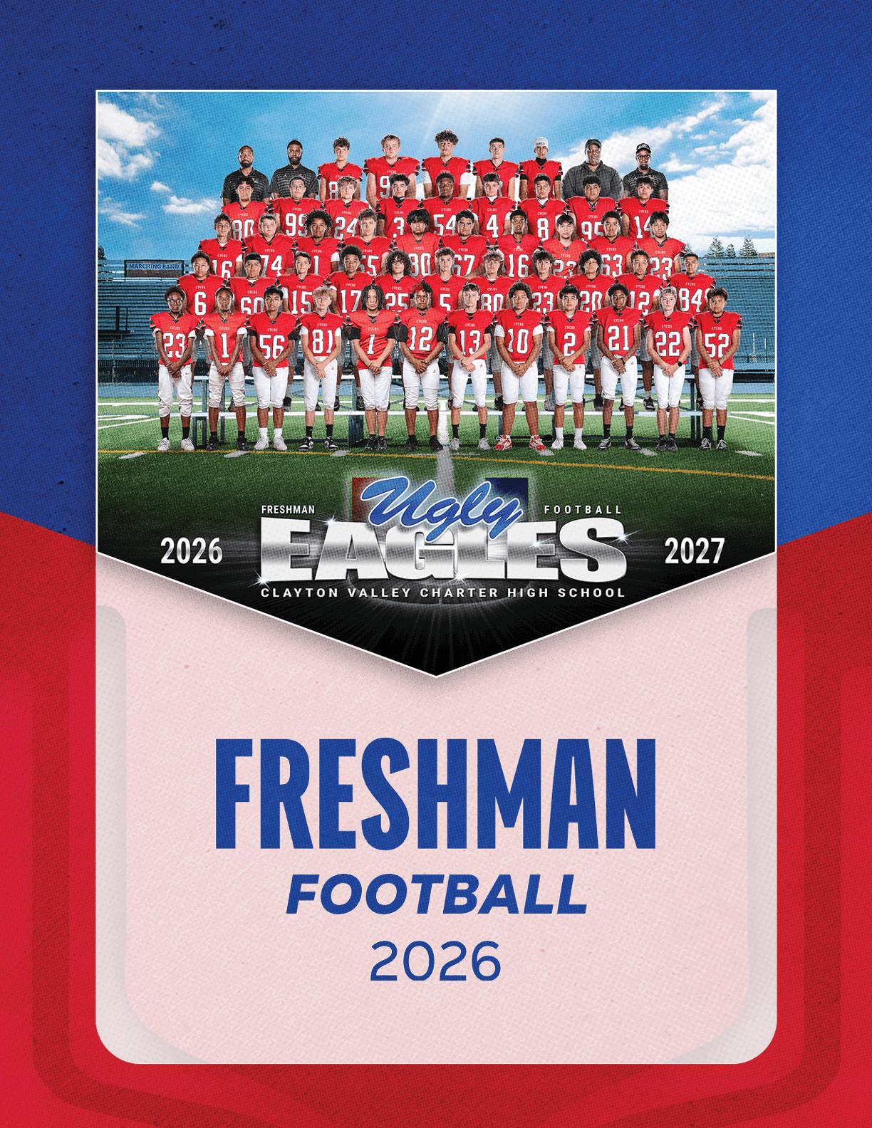 A group of football players sitting on a bench. Description generated by AI
