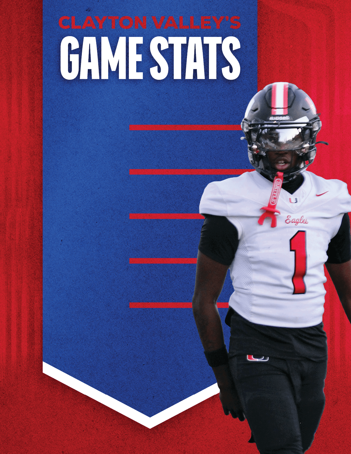 A man wearing a blue and red jersey with the number 52 on it. Description generated by AI