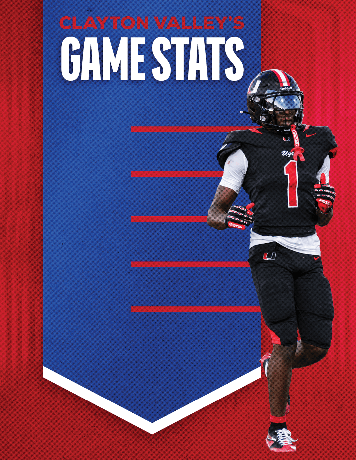 A man wearing a blue and red jersey with the number 52 on it. Description generated by AI