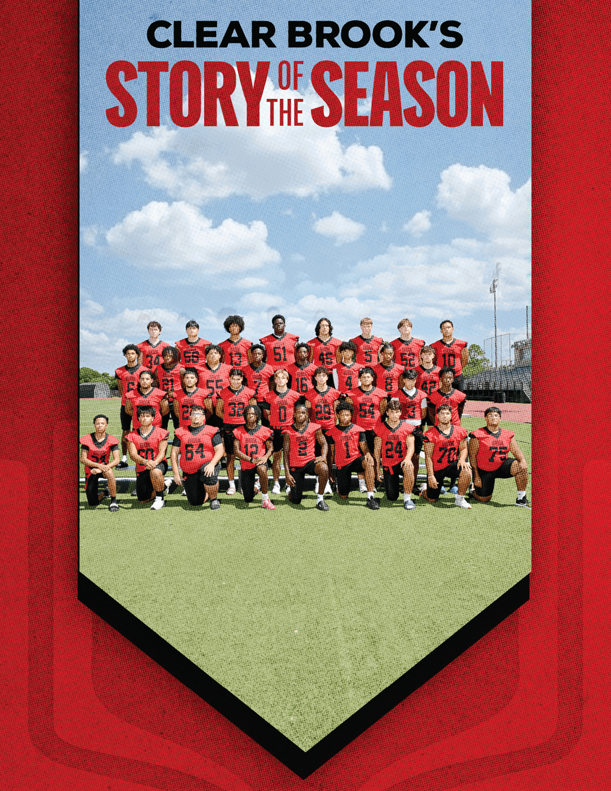 A group of football players huddled together. Description generated by AI