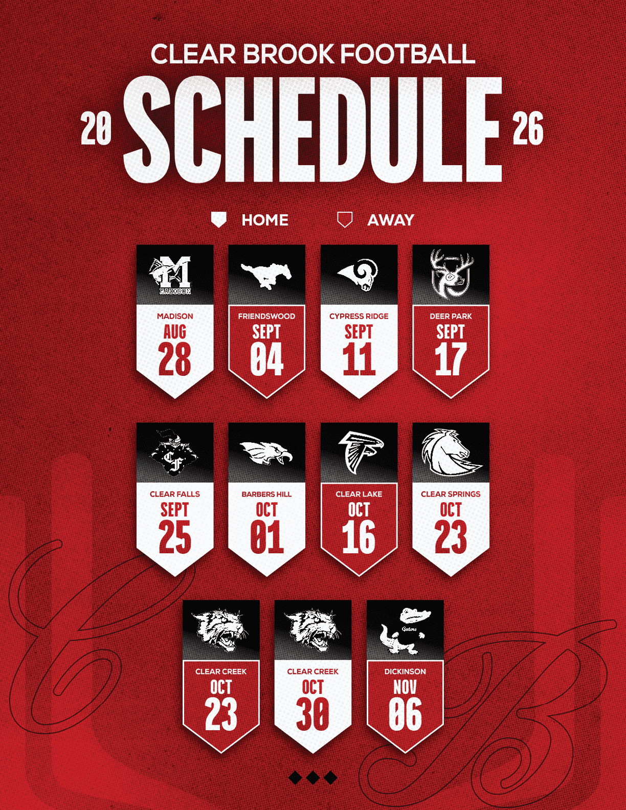 A football schedule for the 2014 season. Description generated by AI