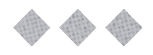 Three gray diamond shapes with a subtle grid pattern are evenly spaced on a white background. Descripci n generada con IA