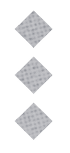 Three dark blue diamond shapes arranged vertically on a white background. Descripci n generada con IA