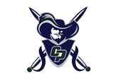 A stylized logo featuring a pirate or musketeer figure wearing a large hat with a feather, crossed swords behind, and the letters CP on the chest. Descripci n generada con IA