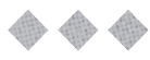 Three gray diamond shapes with a subtle grid pattern are evenly spaced on a white background. Descripci n generada con IA