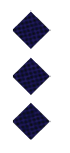 Three dark blue diamond shapes arranged vertically on a white background. Descripci n generada con IA