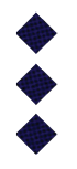Three dark blue diamond shapes arranged vertically on a white background. Descripci n generada con IA