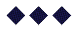 Three dark blue diamond shapes with a subtle checkered pattern are evenly spaced on a white background. Descripci n generada con IA