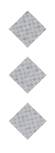 Three gray diamond shapes with a subtle grid pattern are vertically aligned on a white background. Descripci n generada con IA