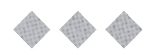 Three gray diamond shapes with a subtle grid pattern are evenly spaced on a white background. Descripci n generada con IA