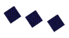 Three translucent squares with a grid pattern are arranged diagonally on a white background. Descripci n generada con IA