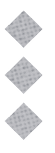 Three gray diamond shapes with a textured pattern are arranged vertically on a white background. Descripci n generada con IA