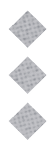 Three gray diamond shapes with a subtle grid pattern are vertically aligned on a white background. Descripci n generada con IA