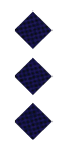 Three dark blue diamond shapes arranged vertically on a white background. Descripci n generada con IA