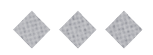 Three gray diamond shapes with a subtle grid pattern are evenly spaced on a white background. Descripci n generada con IA