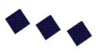 Three translucent squares with a grid pattern are arranged diagonally on a white background. Descripci n generada con IA