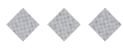 Three gray diamond shapes with a subtle grid pattern are evenly spaced on a white background. Descripci n generada con IA