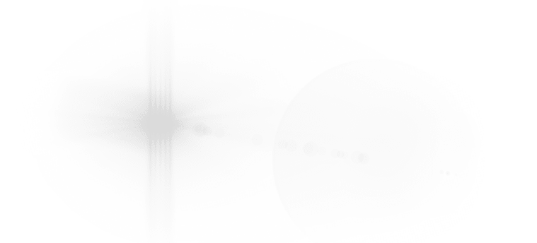 A bright white light with a starburst effect radiates from the left side, fading into a series of smaller, dimmer circular shapes extending toward the right on a white background. Descripci n generada con IA